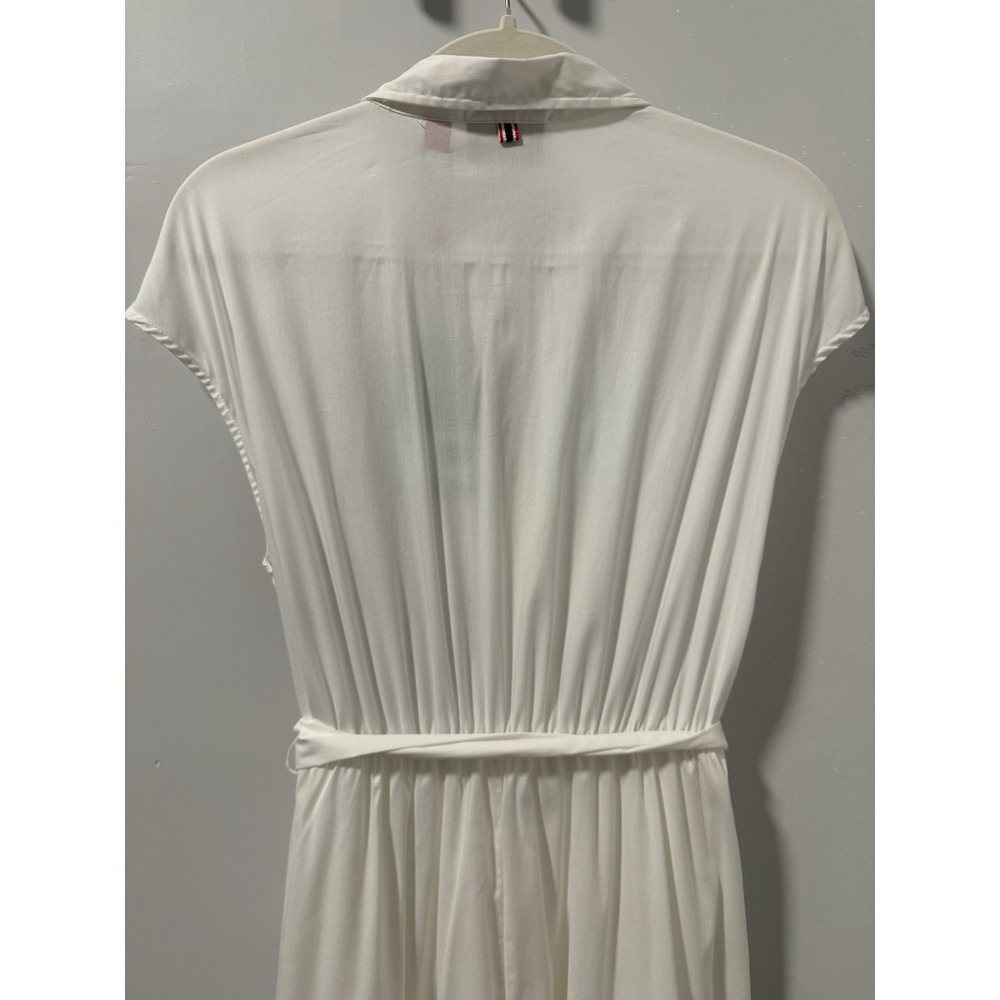 NWT Hunter Floral Faux Embroidery Midi Shirt Dress Button Front Pockets Belt M - Picture 11 of 16